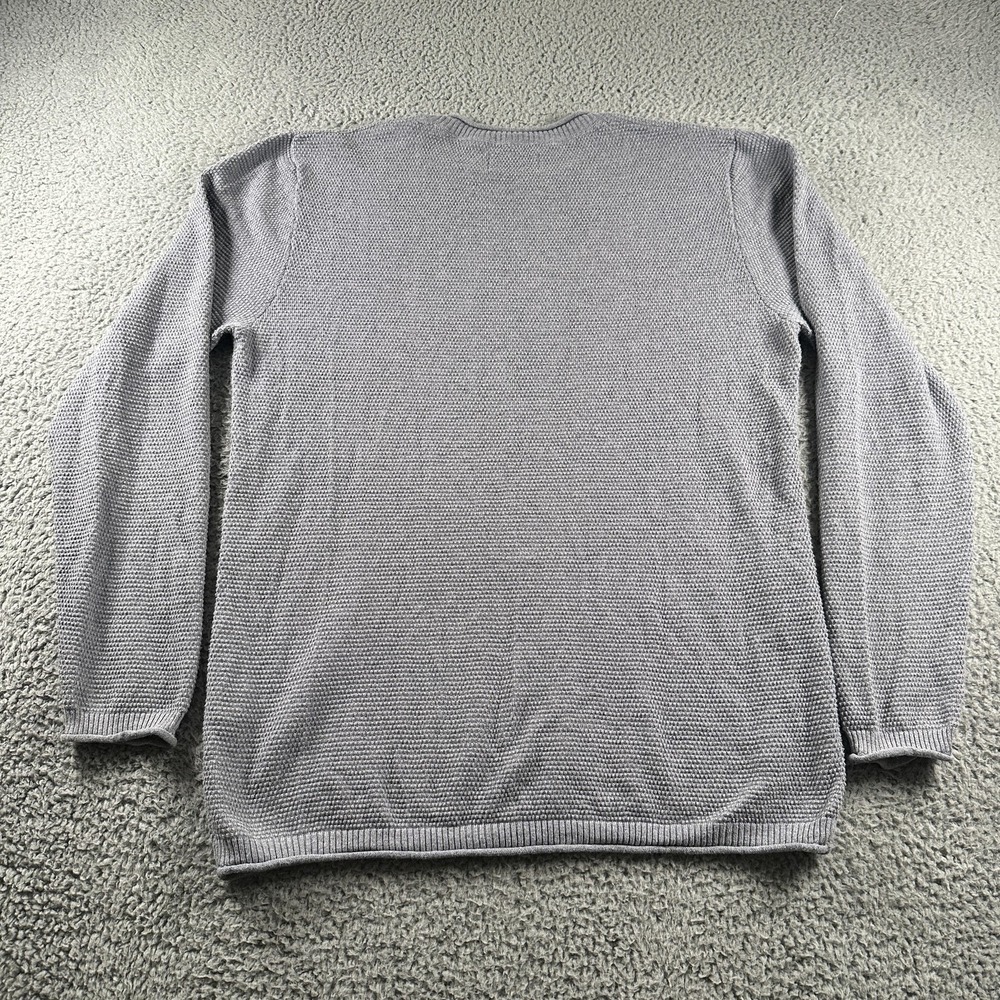 Wellen Huckberry Sweater Mens XL Gray Cotton Cashmere Waffle Knit Pullover - Picture 4 of 11